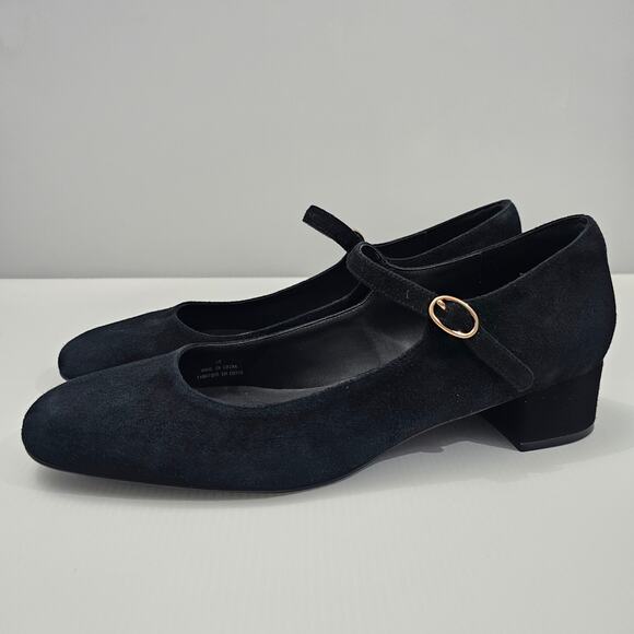 NEW Jeffrey Campbell Top Tier Mary Jane Heel Womens 10 Black Suede Classic Pump - Picture 13 of 13